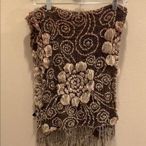 Tan and brown scarf